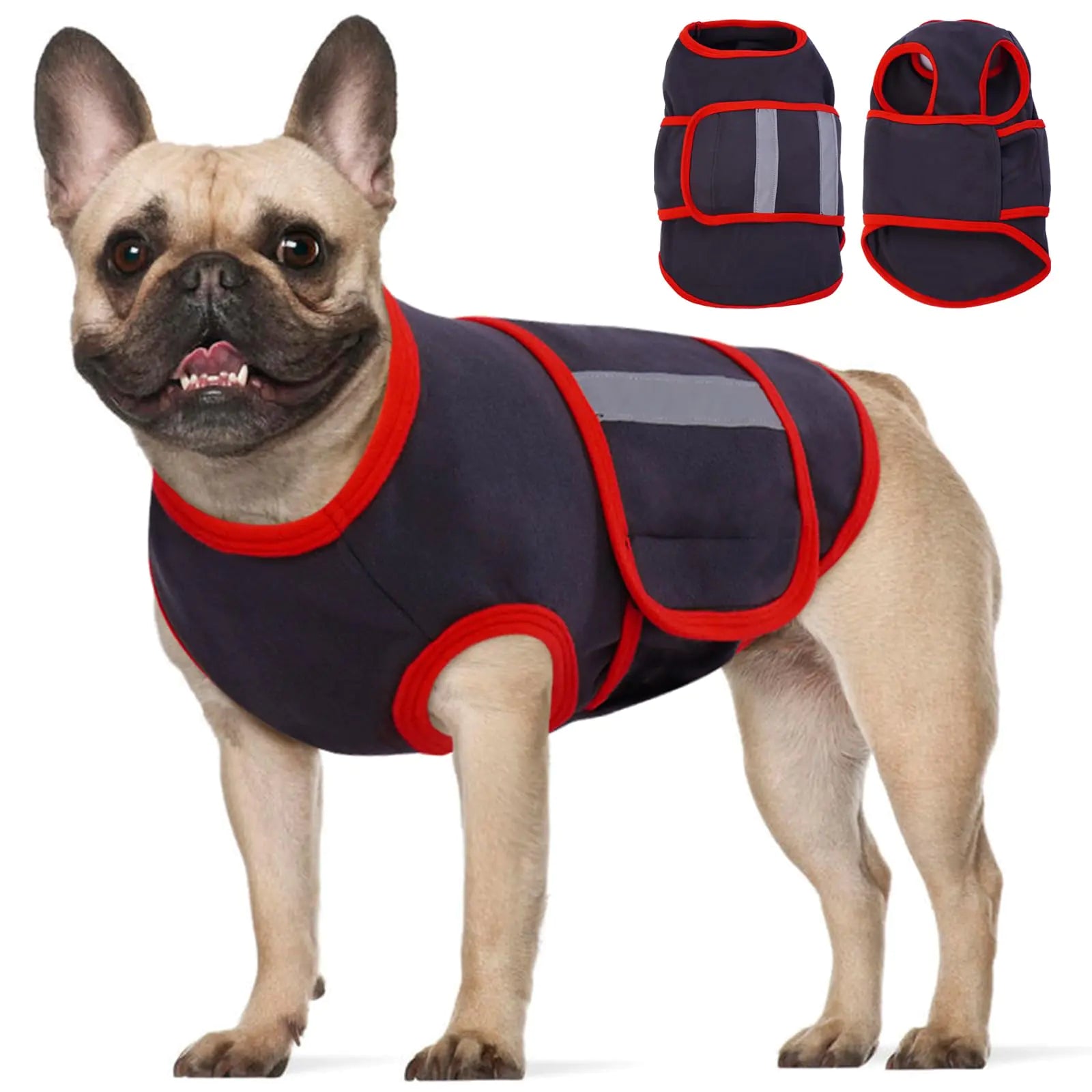 Grey XL Calming Dog Vest with Reflective Strips