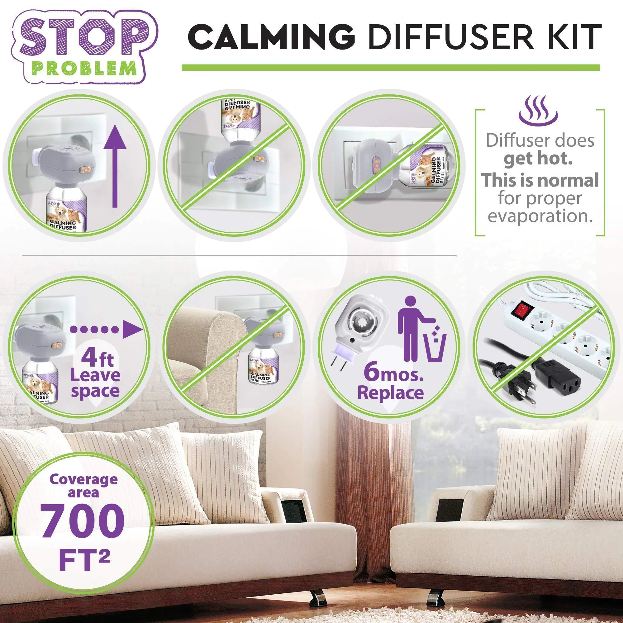 Soothing Cat Calm Diffuser: Anti-Anxiety Pheromone Plug